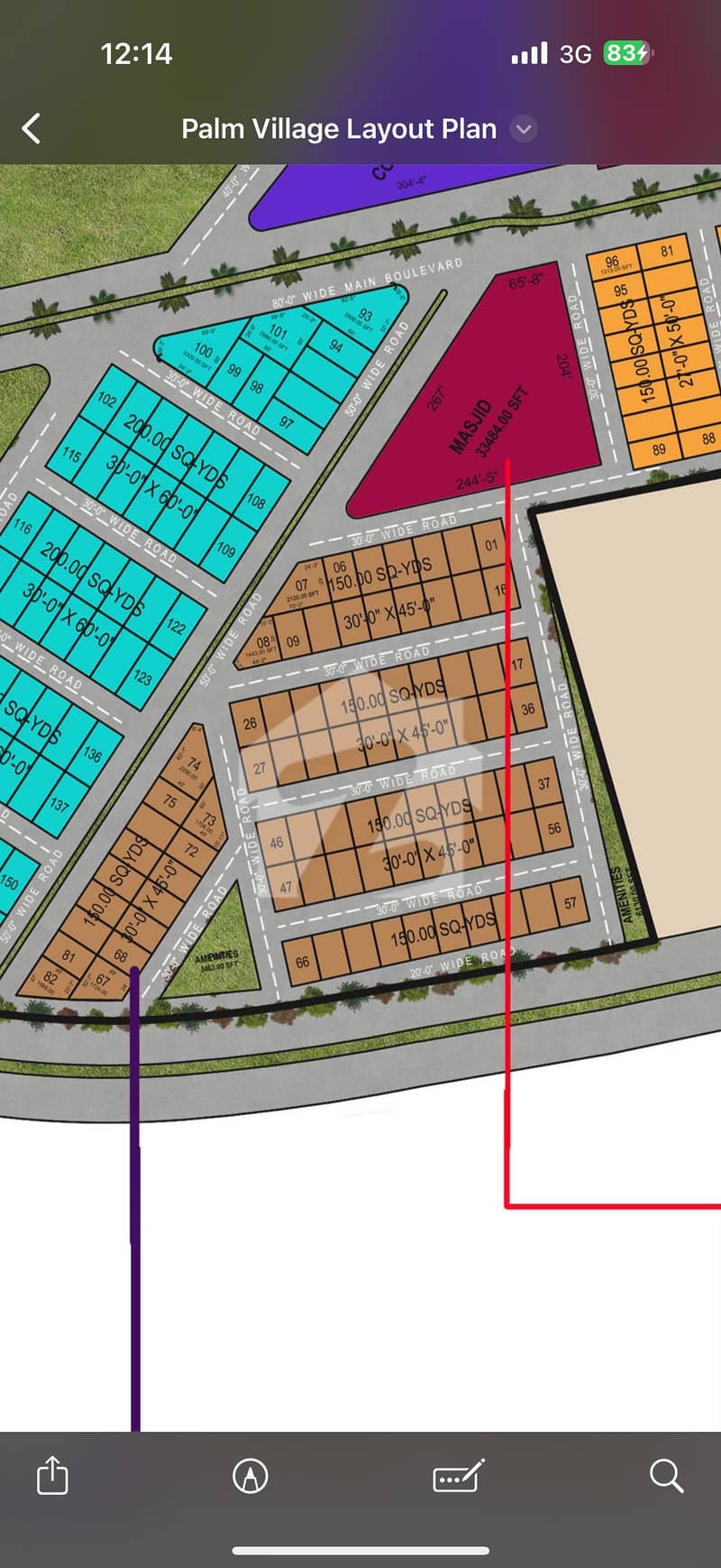 150 Sq. Yd. Residential Plot in Palm Village in Palm Village, Hyderabad Bypass